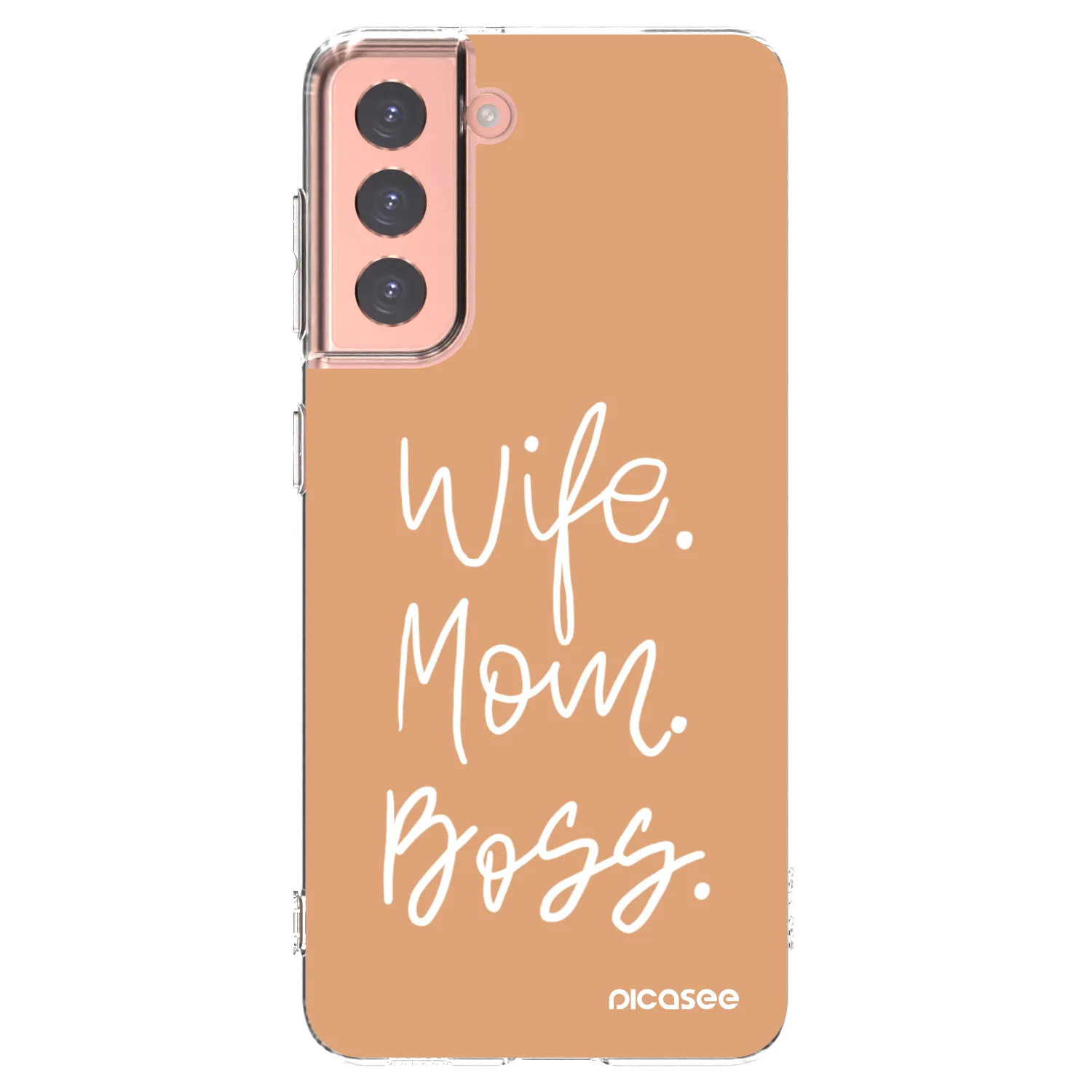Picasee Samsung Galaxy S21 5G G991B Hülle - Transparentes Silikon - Boss Mama