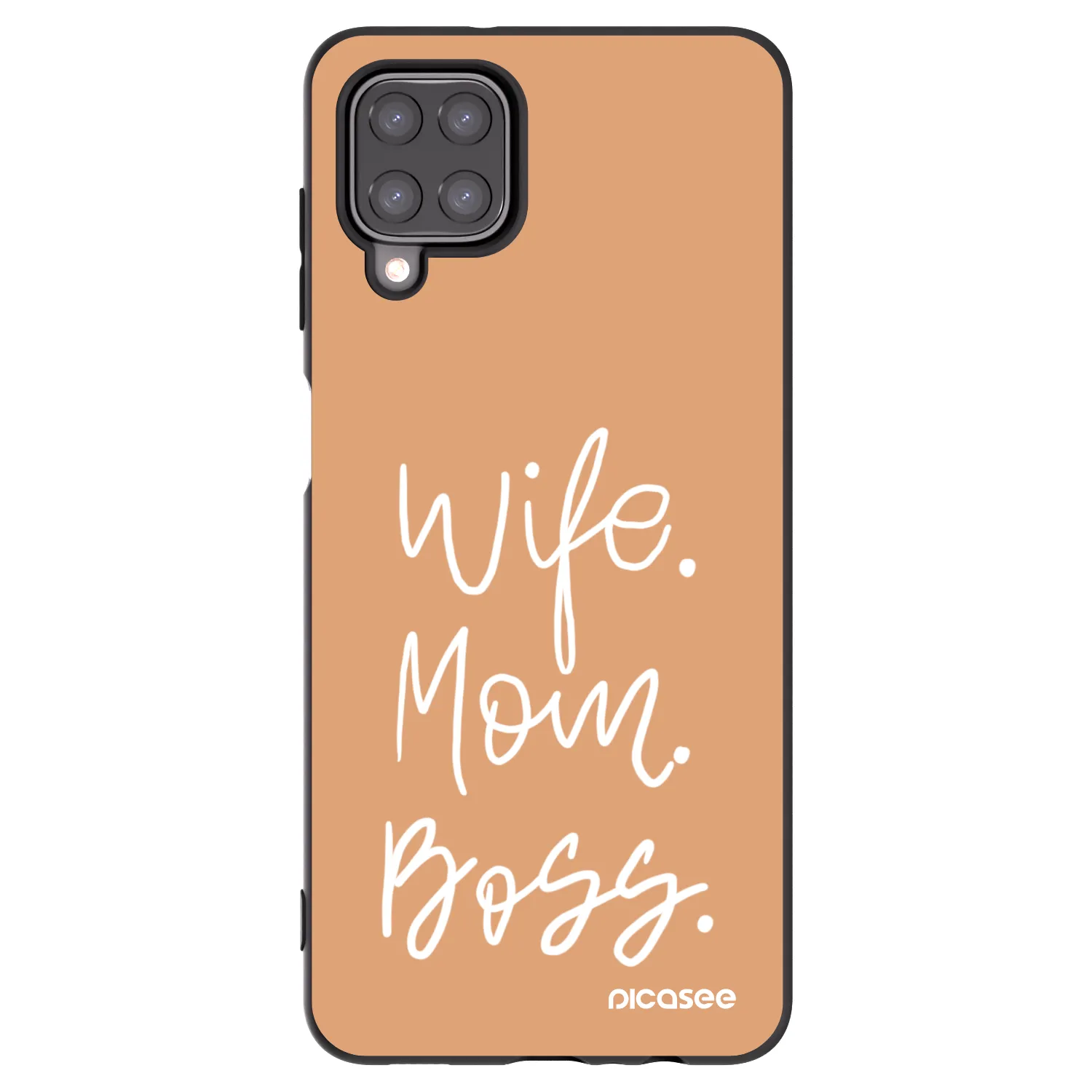 Picasee Samsung Galaxy A12 A125F Hülle - Schwarzes Silikon - Boss Mama