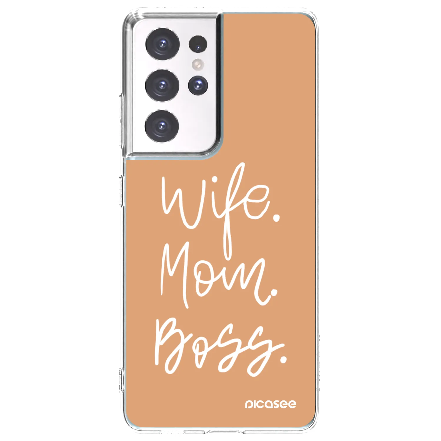 Picasee Samsung Galaxy S21 Ultra 5G G998B Hülle - Transparentes Silikon - Boss Mama