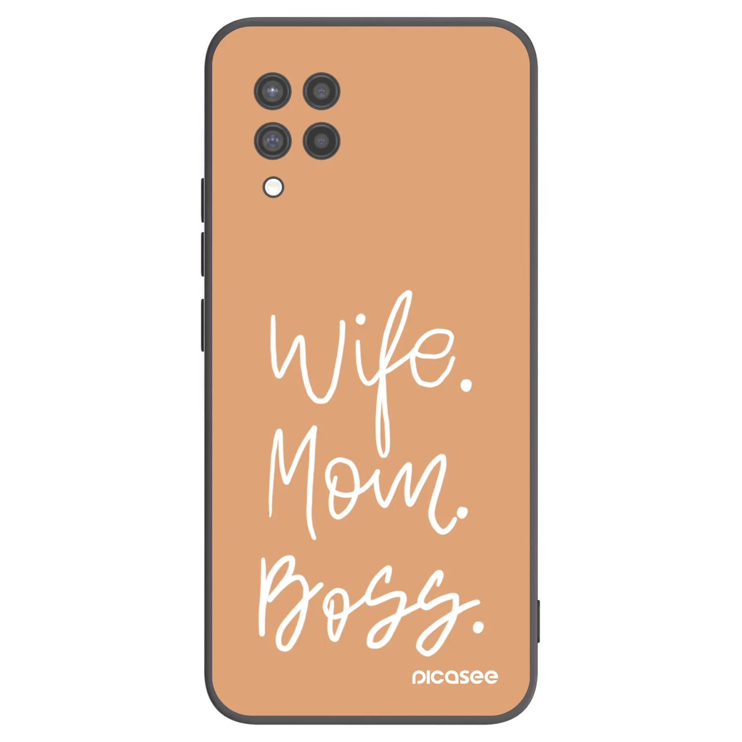 Picasee Samsung Galaxy A42 A426B Hülle - Schwarzes Silikon - Boss Mama