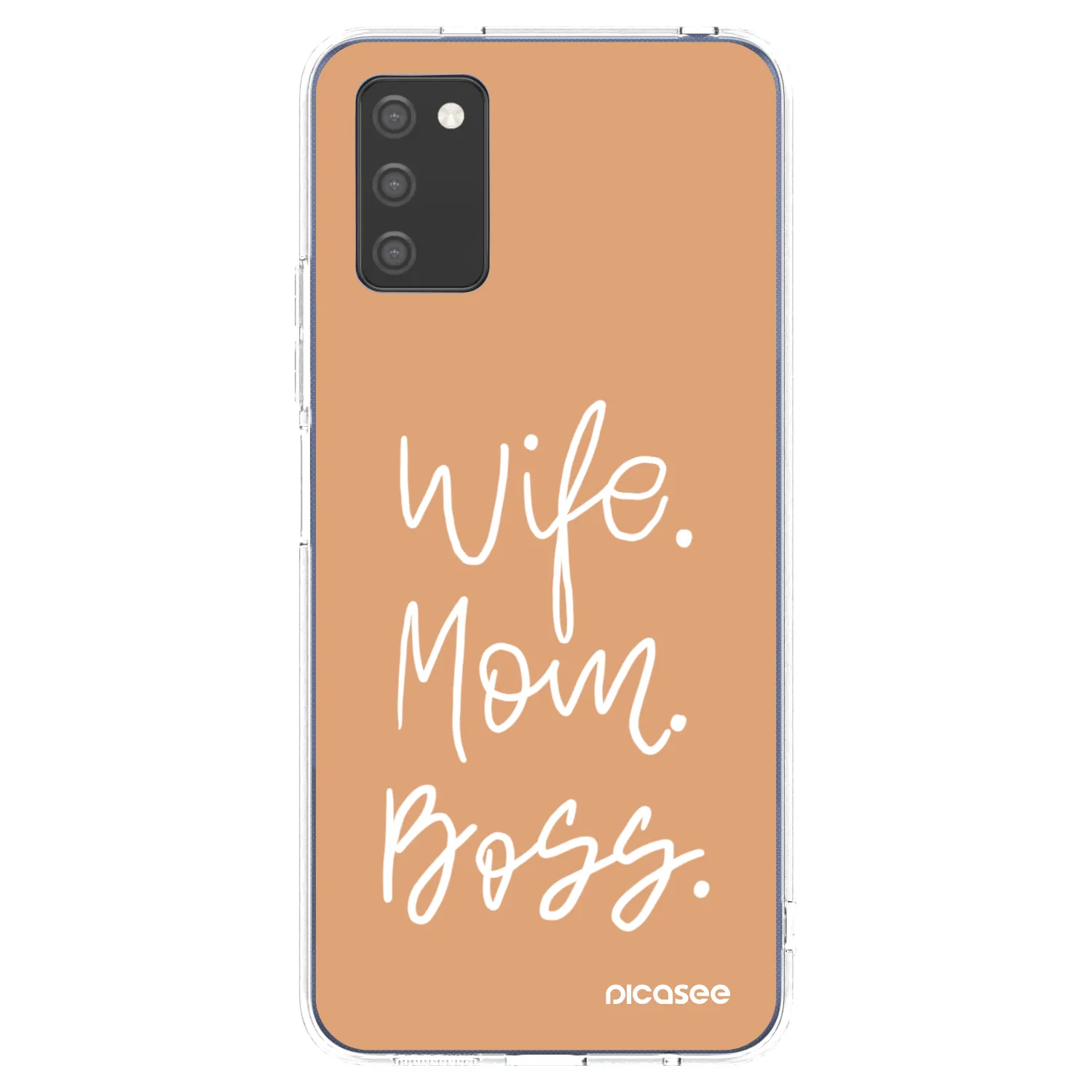 Picasee Samsung Galaxy A02s A025G Hülle - Transparentes Silikon - Boss Mama