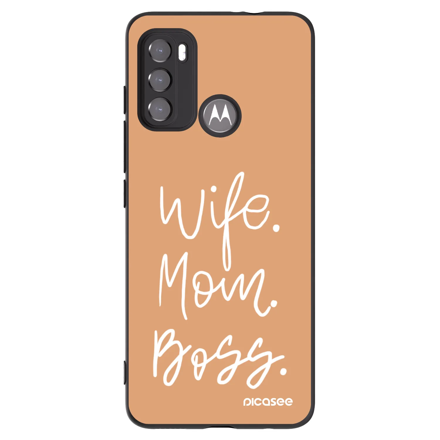 Picasee Motorola Moto G60 Hülle - Schwarzes Silikon - Boss Mama