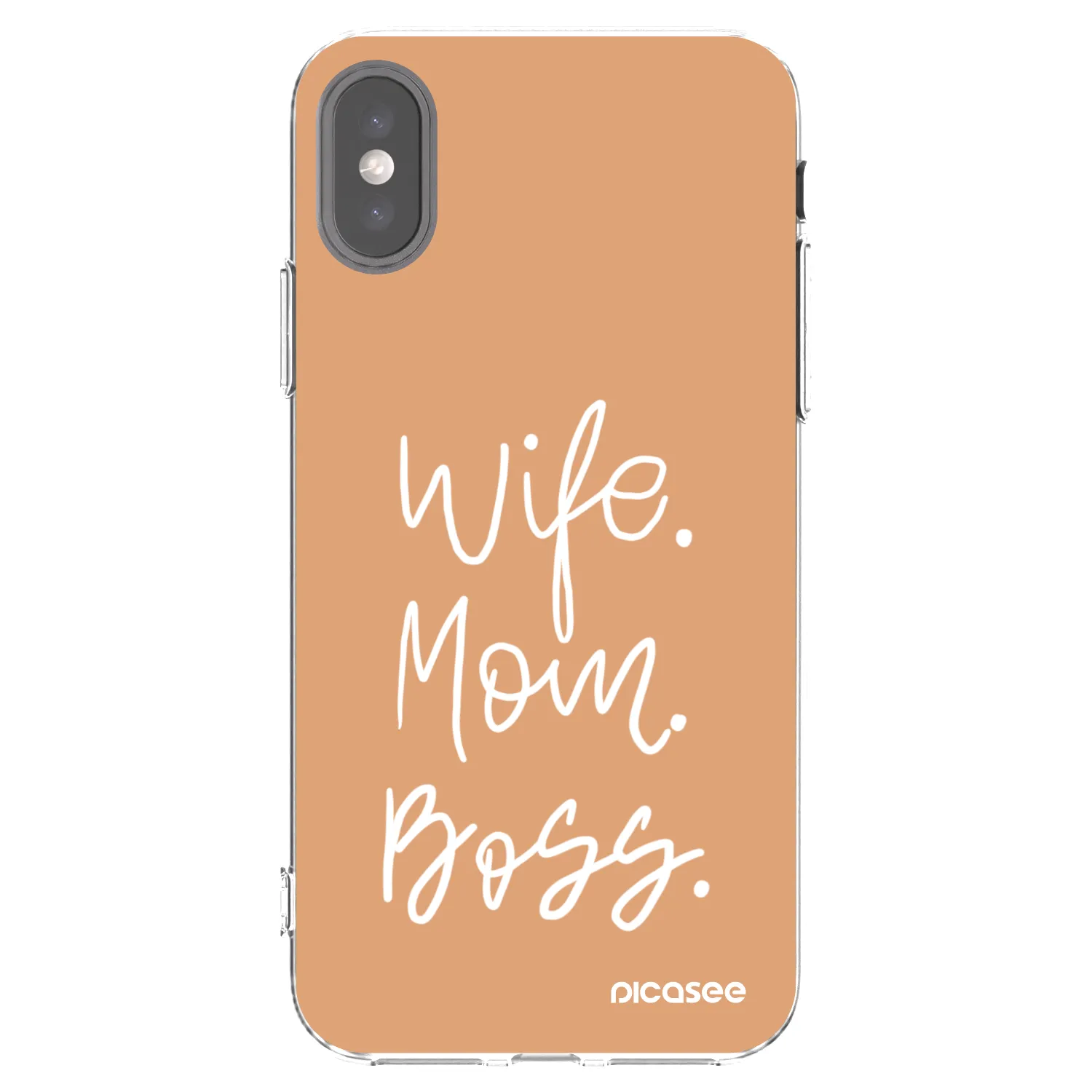 Picasee Apple iPhone X/XS Hülle - Transparentes Silikon - Boss Mama