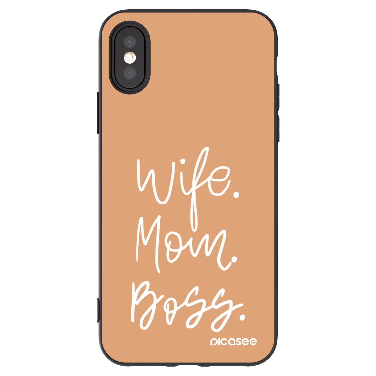 Picasee Apple iPhone X/XS Hülle - Schwarzes Silikon - Boss Mama