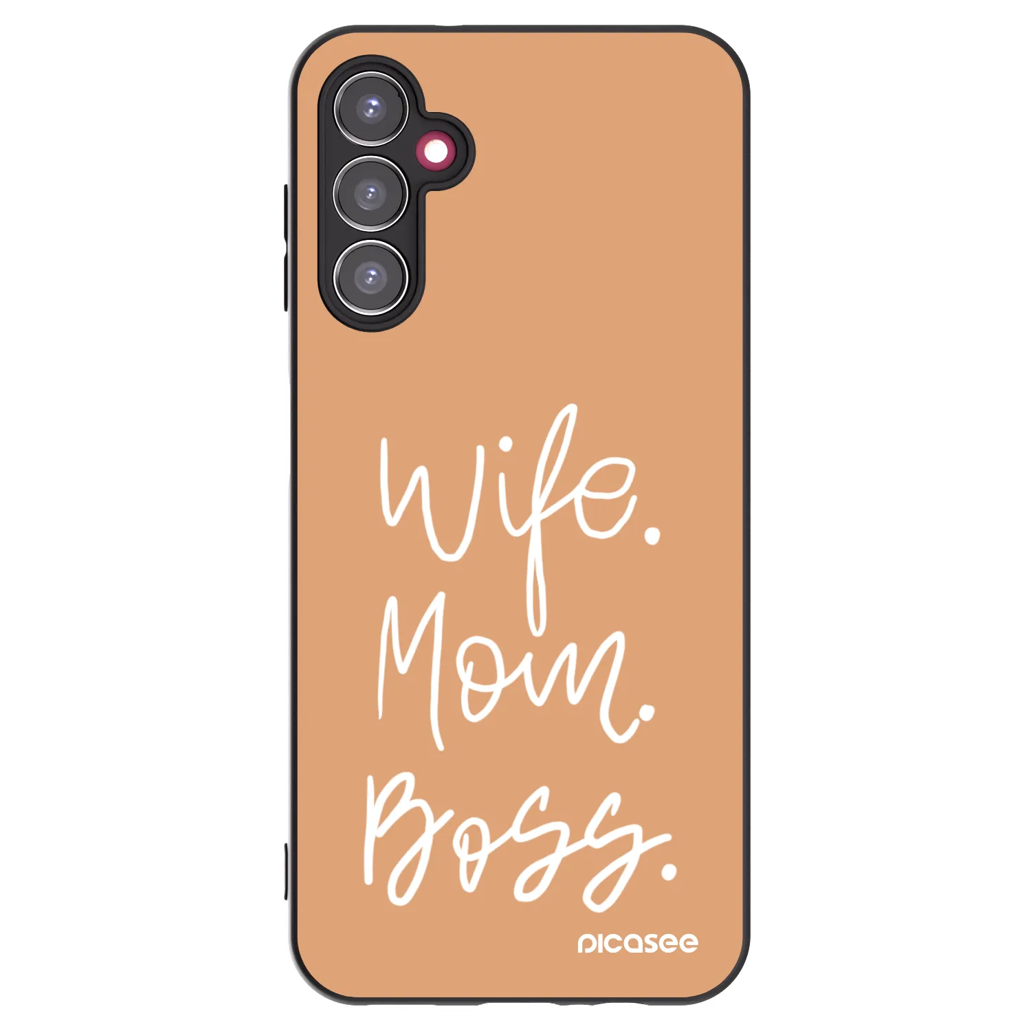 Picasee Samsung Galaxy A14 5G A146P Hülle - Schwarzes Silikon - Boss Mama