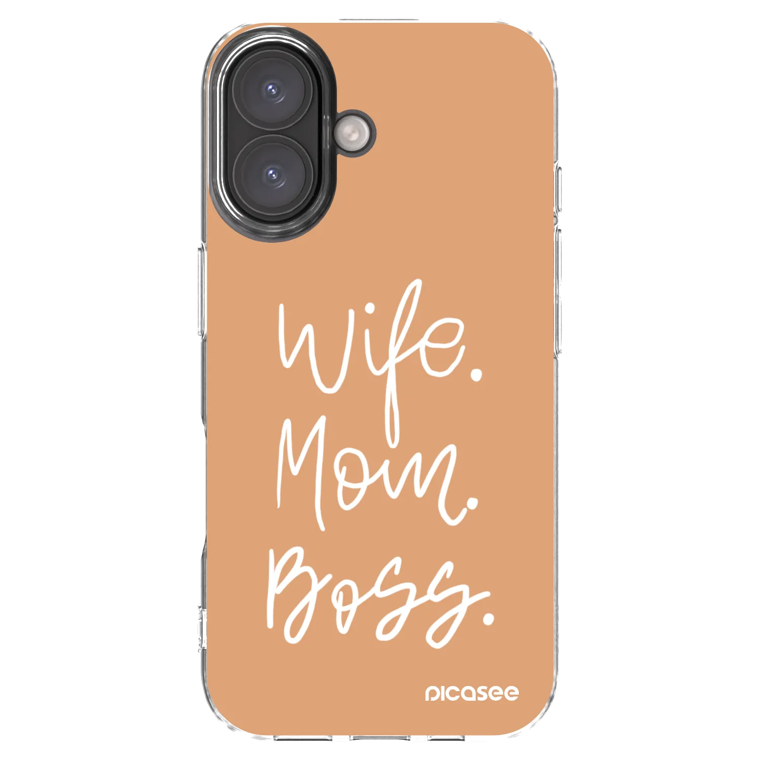 Picasee Apple iPhone 16 Hülle - Transparentes Silikon - Boss Mama