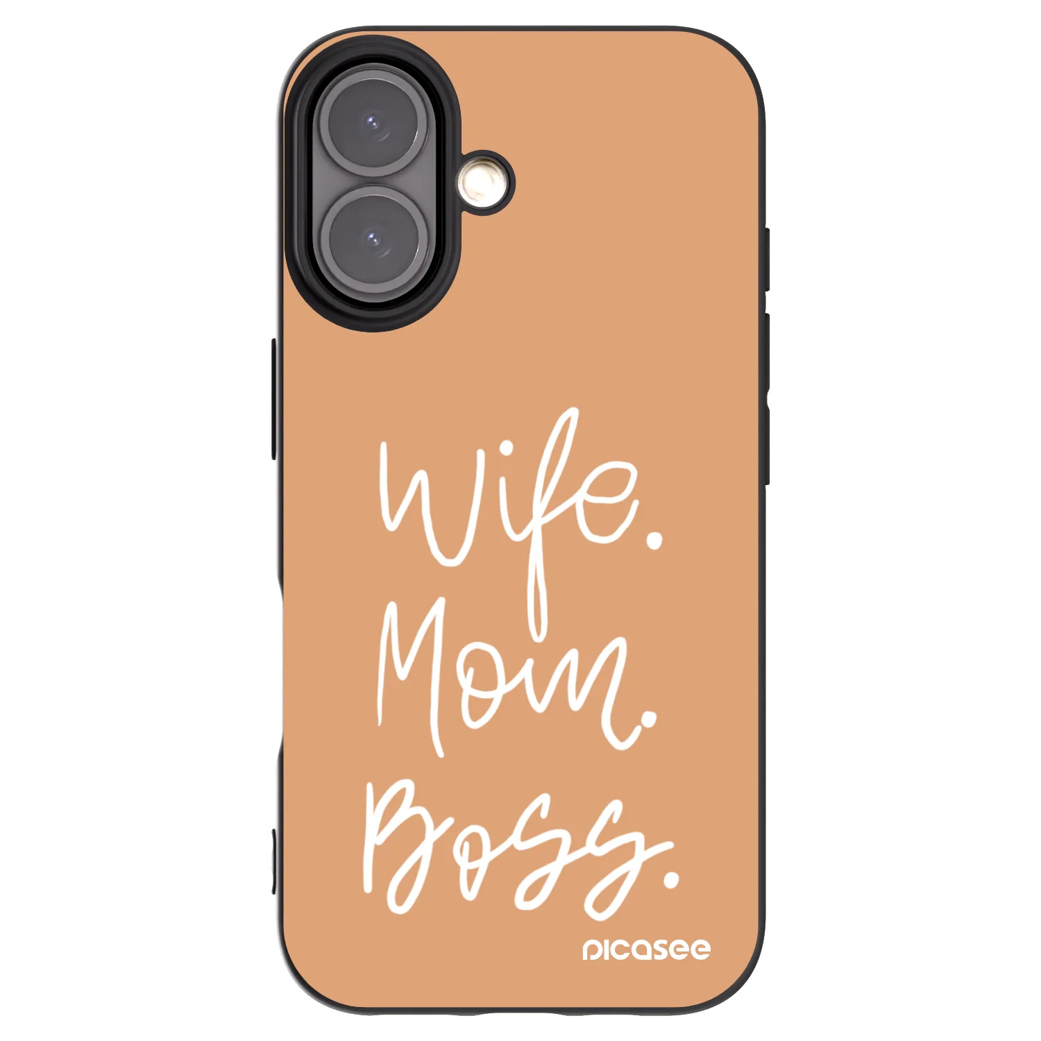 Picasee Apple iPhone 16 Hülle - Schwarzes Silikon - Boss Mama