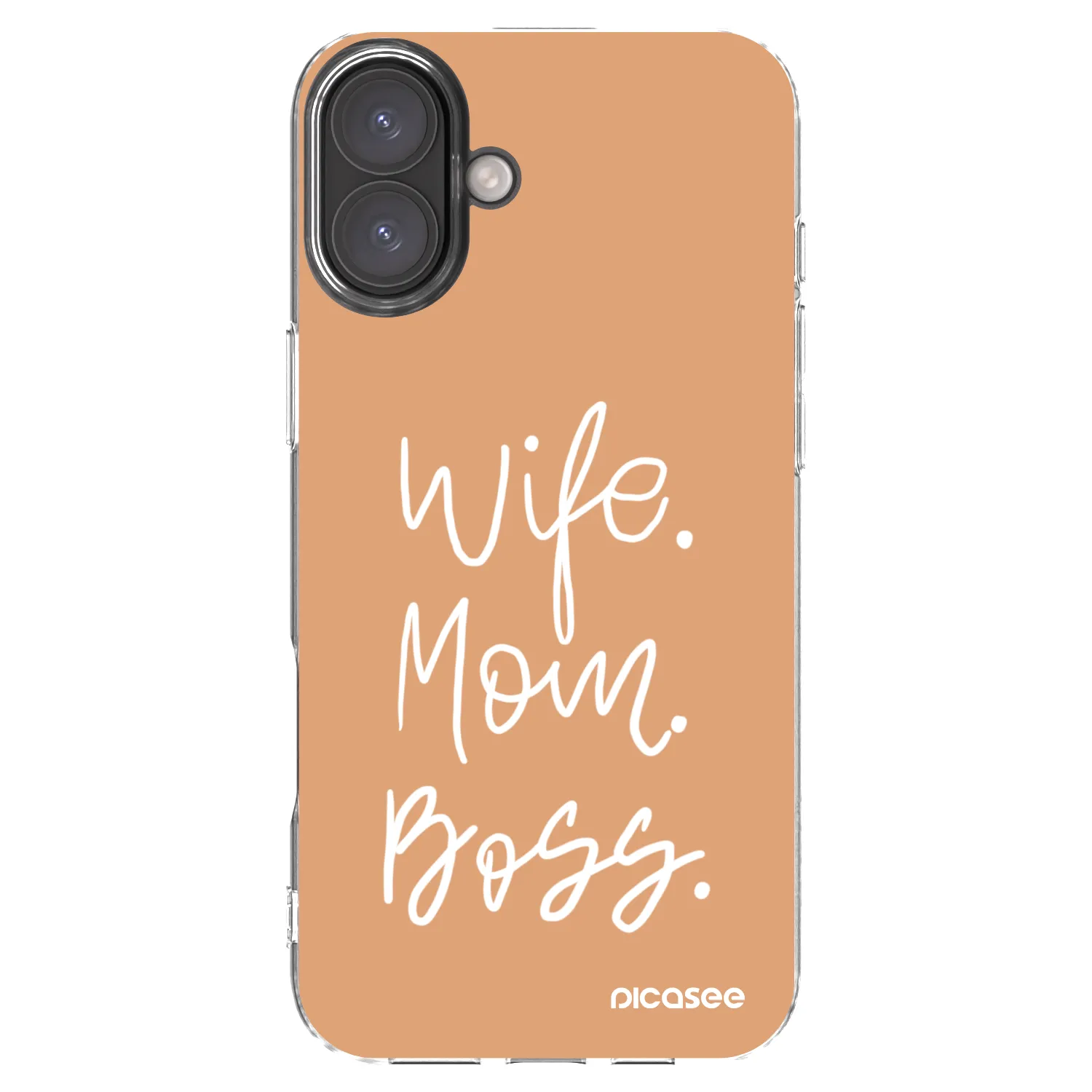Picasee Apple iPhone 16 Plus Hülle - Transparentes Silikon - Boss Mama