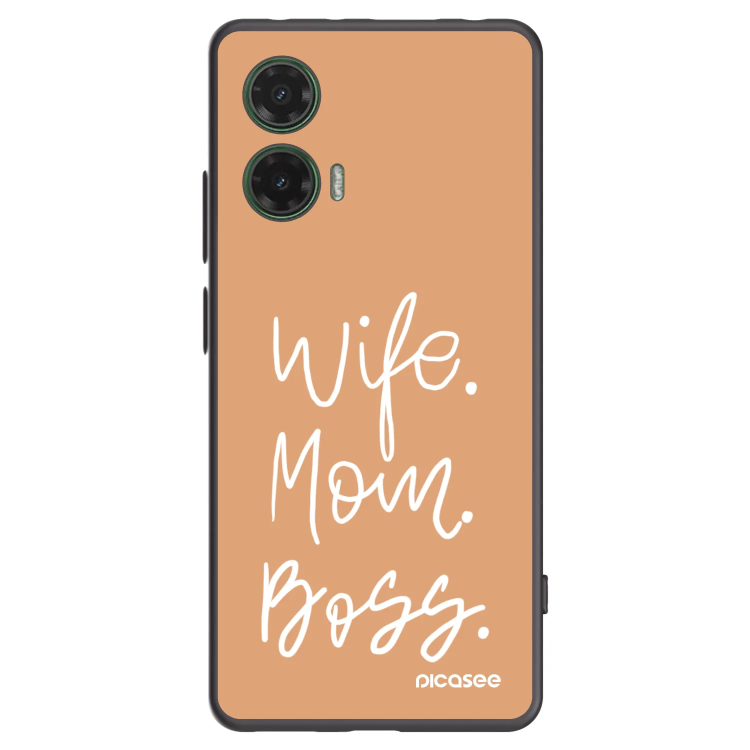 Picasee Motorola Moto G35 5G Hülle - Schwarzes Silikon - Boss Mama