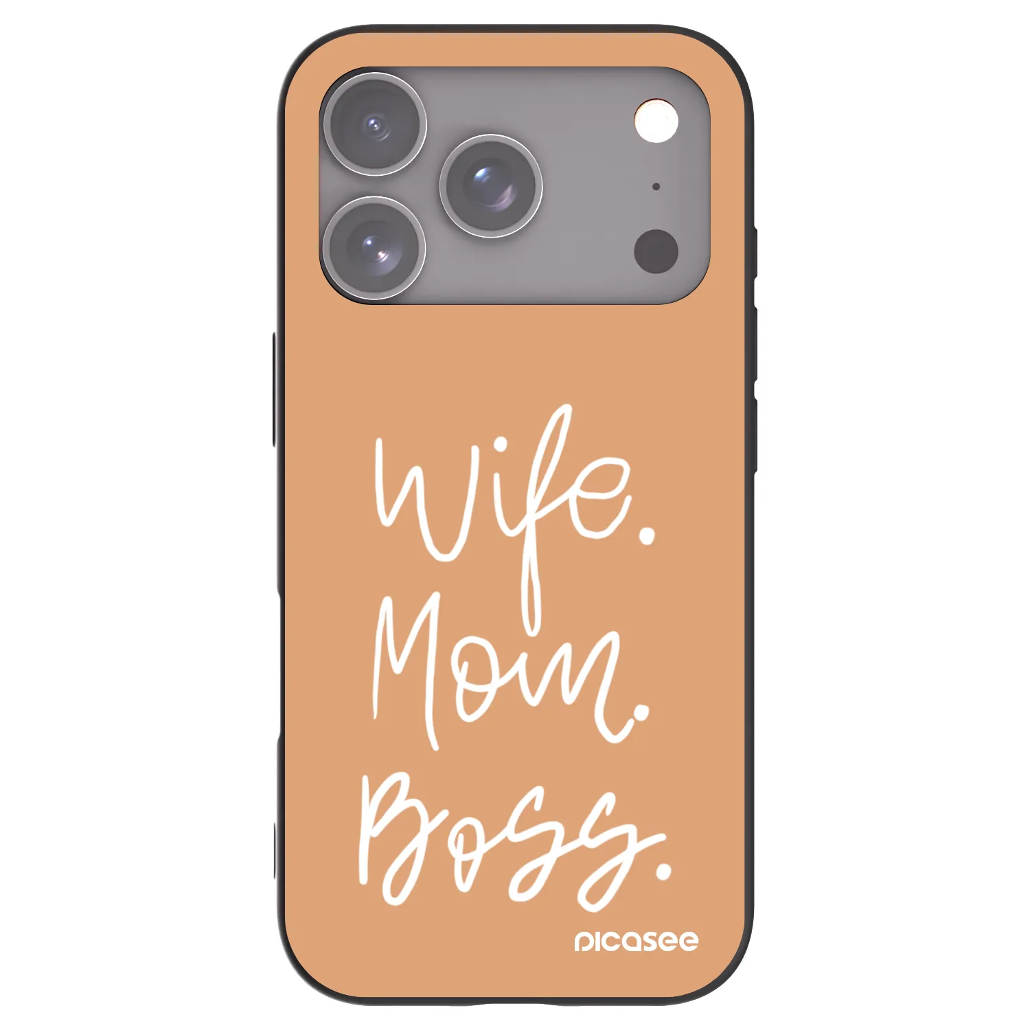 Picasee Apple iPhone 17 Pro Hülle - Schwarzes Silikon - Boss Mama