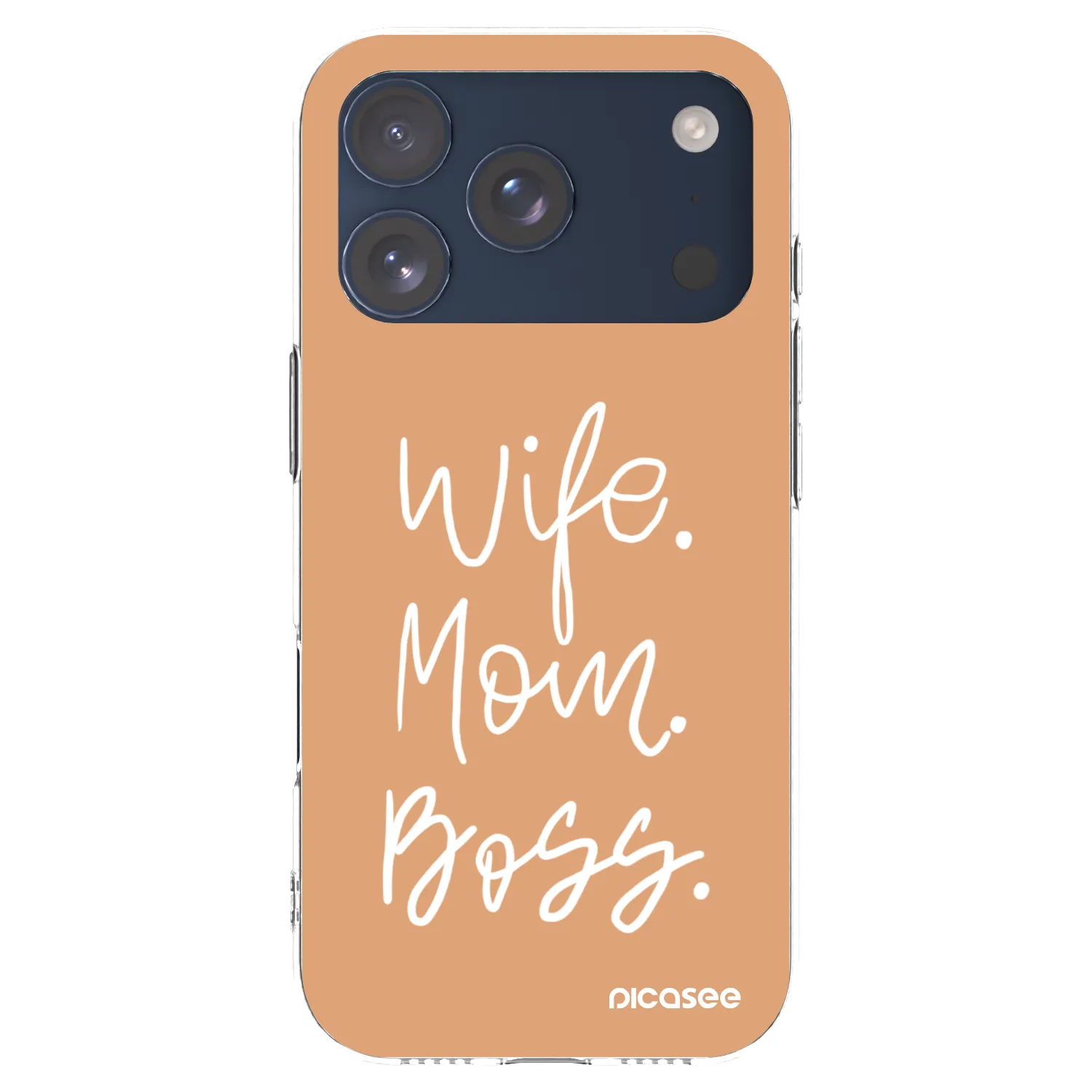 Picasee Apple iPhone 17 Pro Hülle - Transparentes Silikon - Boss Mama