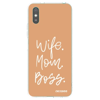 Picasee Xiaomi Redmi 9A Hülle - Transparentes Silikon - Boss Mama