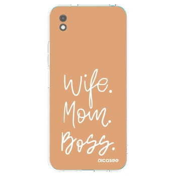 Picasee Xiaomi Redmi 9A Hülle - Schwarzes Silikon - Boss Mama
