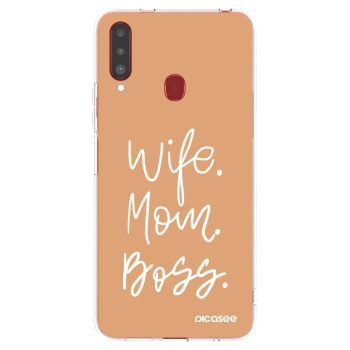 Picasee Samsung Galaxy A20s Hülle - Transparentes Silikon - Boss Mama