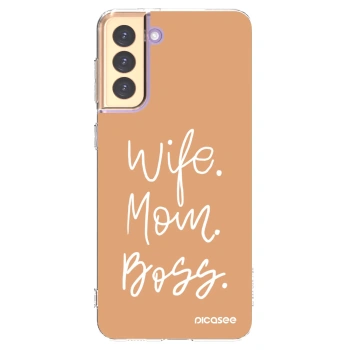 Picasee Samsung Galaxy S21+ 5G G996F Hülle - Transparentes Silikon - Boss Mama