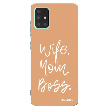 Picasee Samsung Galaxy M31s Hülle - Transparentes Silikon - Boss Mama
