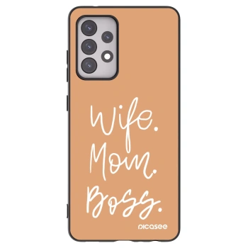 Picasee Samsung Galaxy A52 5G A525F Hülle - Schwarzes Silikon - Boss Mama