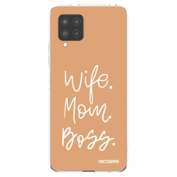Picasee Samsung Galaxy A42 A426B Hülle - Transparentes Silikon - Boss Mama