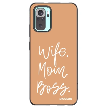 Picasee Xiaomi Redmi Note 10 Pro Hülle - Schwarzes Silikon - Boss Mama