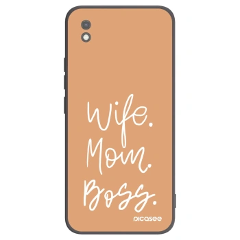 Picasee Xiaomi Redmi 9AT Hülle - Schwarzes Silikon - Boss Mama