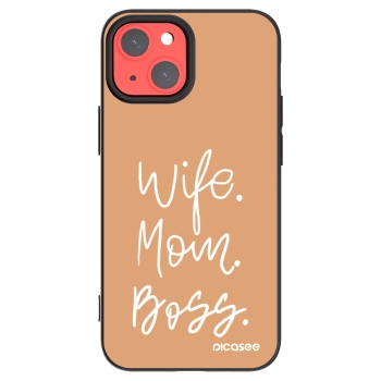 Picasee Apple iPhone 13 mini Hülle - Schwarzes Silikon - Boss Mama