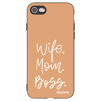 Picasee Apple iPhone SE 2022 Hülle - Schwarzes Silikon - Boss Mama