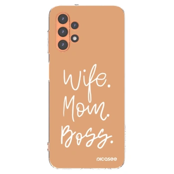 Picasee Samsung Galaxy A13 4G A135 Hülle - Transparentes Silikon - Boss Mama