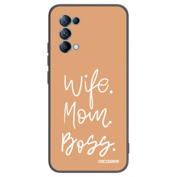 Picasee OPPO Reno 5 5G Hülle - Schwarzes Silikon - Boss Mama