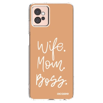 Picasee Motorola Moto G32 Hülle - Transparentes Silikon - Boss Mama