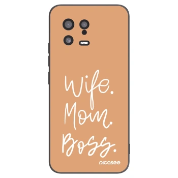 Picasee Xiaomi 13 Hülle - Schwarzes Silikon - Boss Mama