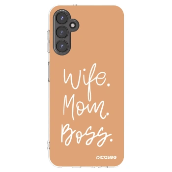 Picasee Samsung Galaxy A14 4G A145R Hülle - Transparentes Silikon - Boss Mama
