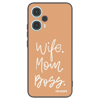 Picasee Xiaomi Poco F5 Hülle - Schwarzes Silikon - Boss Mama