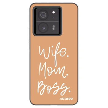 Picasee Xiaomi 13T Hülle - Schwarzes Silikon - Boss Mama