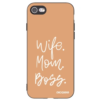 Picasee Apple iPhone 7 Hülle - Schwarzes Silikon - Boss Mama