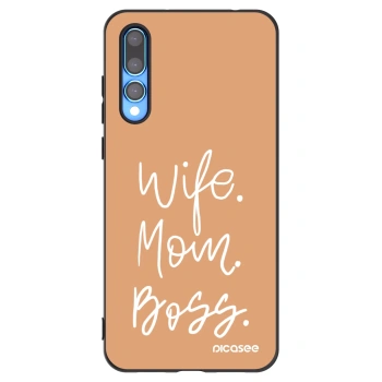 Picasee Huawei P20 Pro Hülle - Schwarzes Silikon - Boss Mama