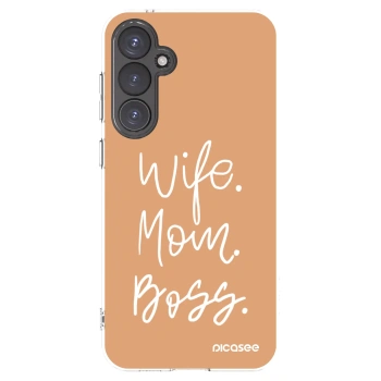 Picasee Samsung Galaxy S23 FE S711B Hülle - Transparentes Silikon - Boss Mama