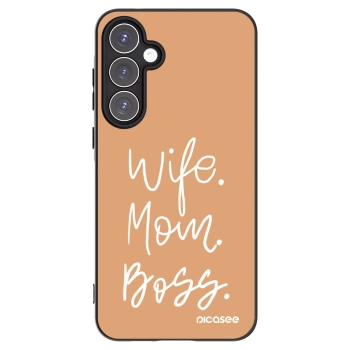 Picasee Samsung Galaxy A55 5G A556B Hülle - Schwarzes Silikon - Boss Mama