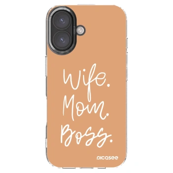 Picasee Apple iPhone 16 Hülle - Transparentes Silikon - Boss Mama