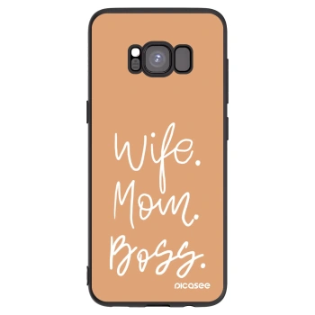Picasee Samsung Galaxy S8 G950F Hülle - Schwarzes Silikon - Boss Mama