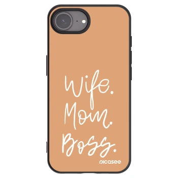 Picasee Apple iPhone 16e Hülle - Schwarzes Silikon - Boss Mama