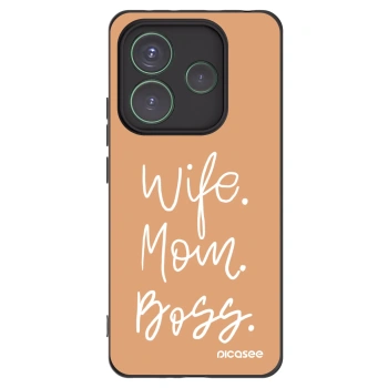 Picasee Xiaomi Redmi Note 14 5G Hülle - Schwarzes Silikon - Boss Mama