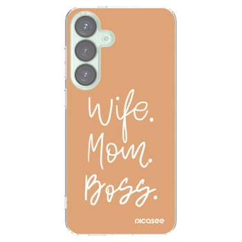 Picasee Samsung Galaxy S25+ 5G Hülle - Transparentes Silikon - Boss Mama