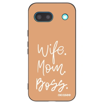 Picasee Google Pixel 8a Hülle - Schwarzes Silikon - Boss Mama