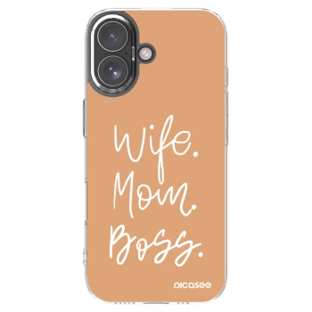 Picasee Apple iPhone 17 Hülle - Transparentes Silikon - Boss Mama