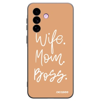 Picasee Samsung Galaxy A57 5G Hülle - Schwarzes Silikon - Boss Mama