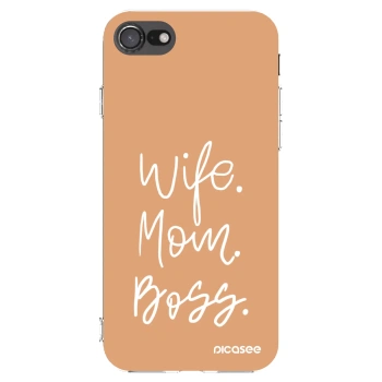 Picasee Apple iPhone 8 Hülle - Transparentes Silikon - Boss Mama