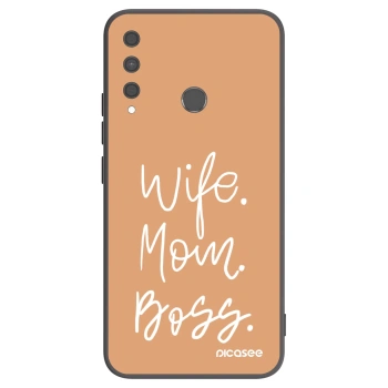 Picasee Huawei P40 Lite E Hülle - Schwarzes Silikon - Boss Mama