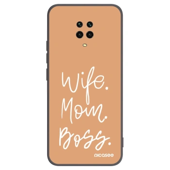 Picasee Xiaomi Redmi Note 9 Pro Hülle - Schwarzes Silikon - Boss Mama