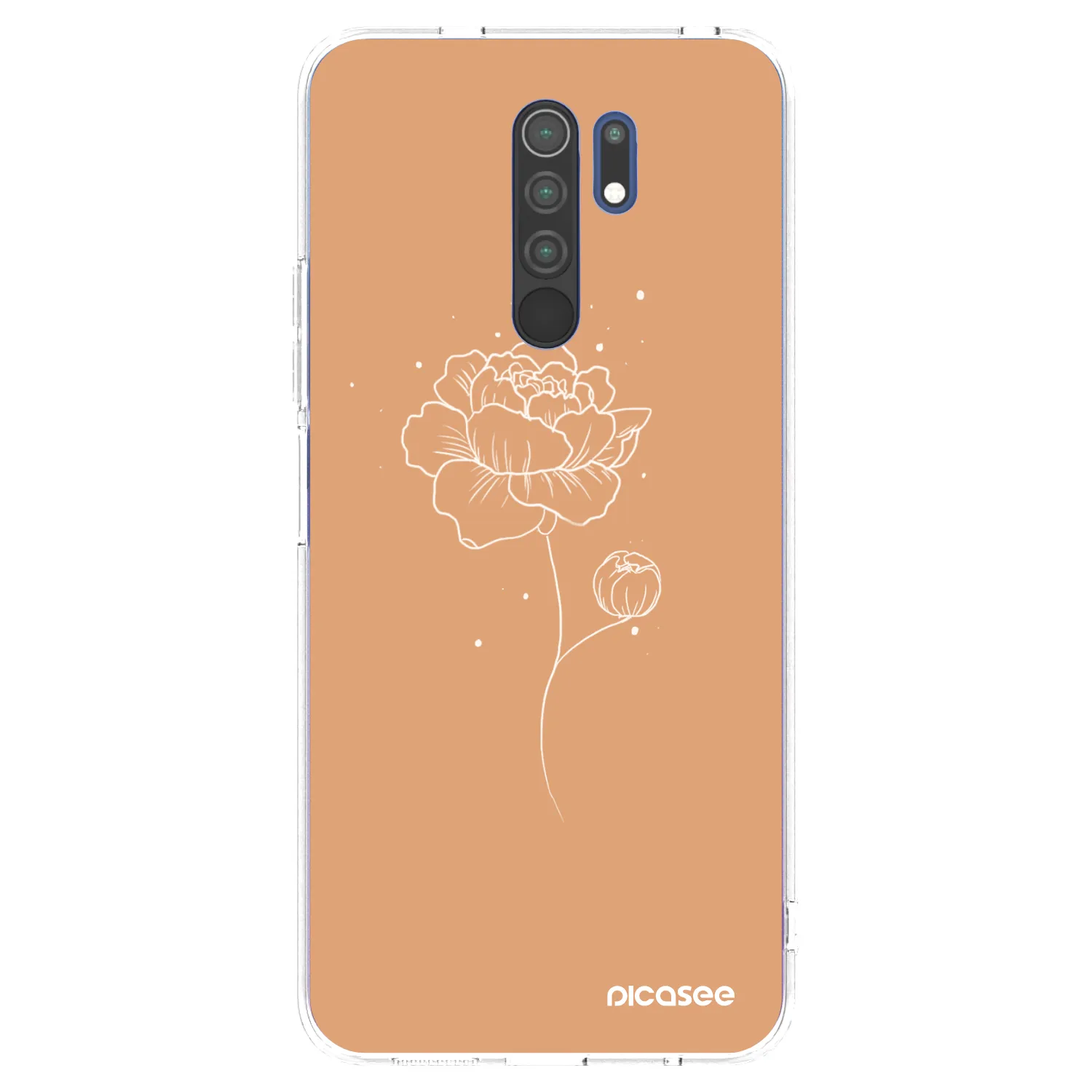 Picasee Xiaomi Redmi 9 Hülle - Transparentes Silikon - Peonies