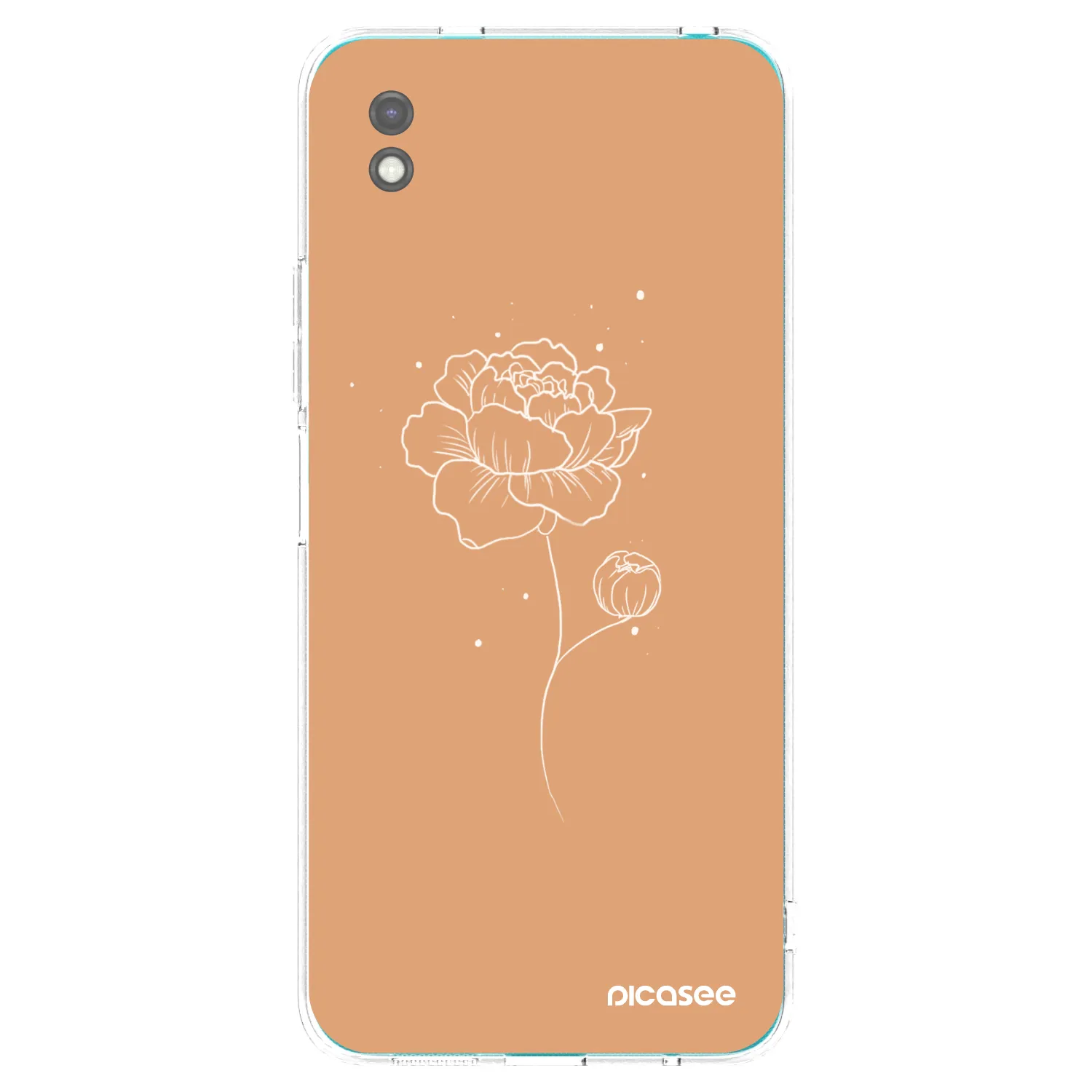 Picasee Xiaomi Redmi 9A Hülle - Schwarzes Silikon - Peonies